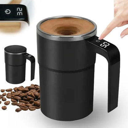Magnetic Stirring Mug Electric Rechargeable Self Stirring Cup with LCD Thermometer