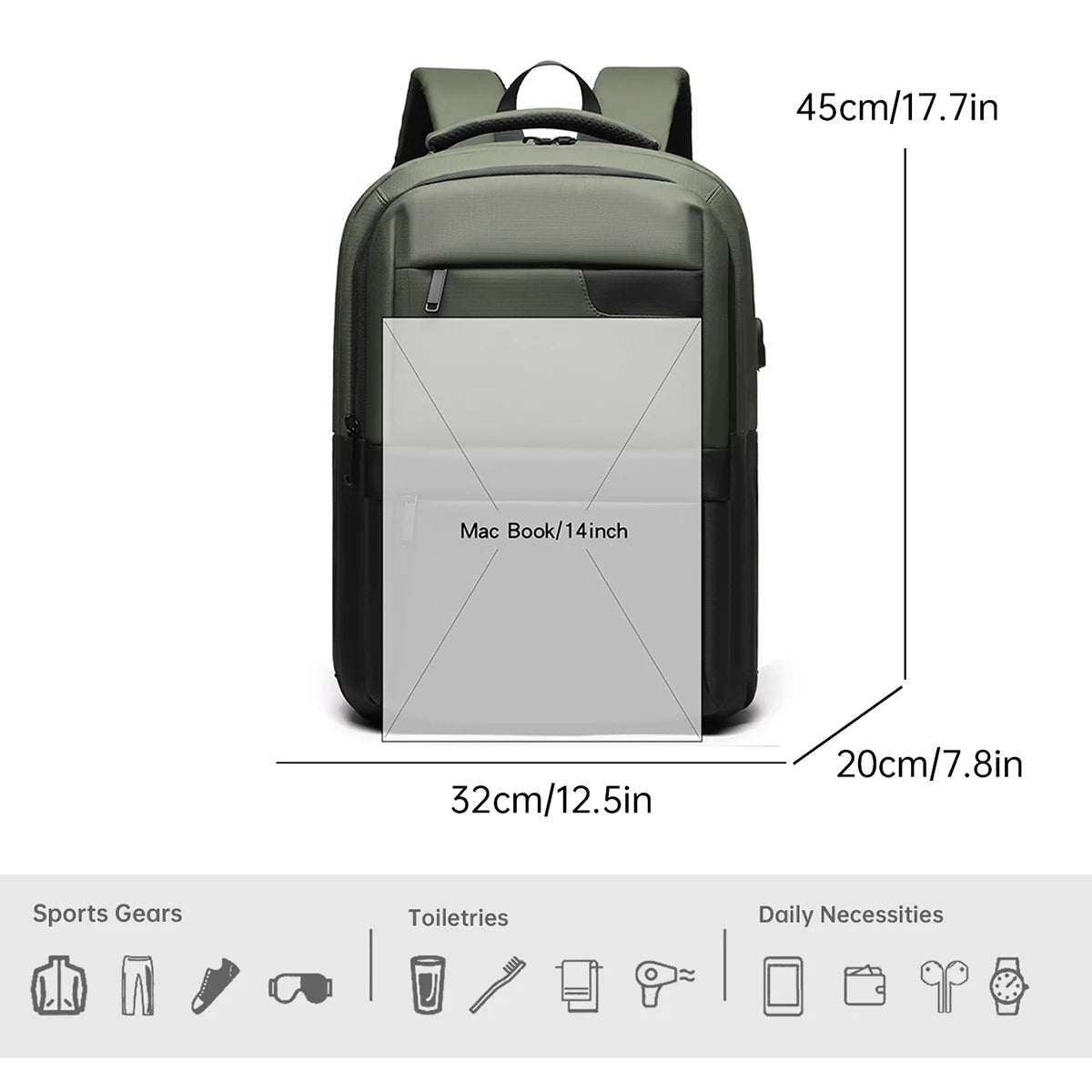 Carry-On Backpack – Rugged Travel, Camping & Laptop Bag