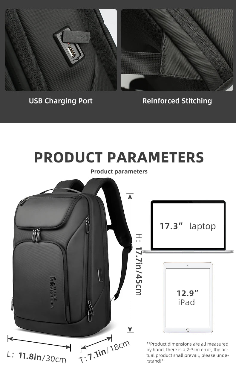 Travel & Business Backpack – 17.3" Laptop, TSA-Ready & Anti-Theft