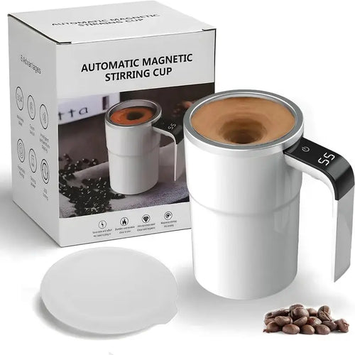 Magnetic Stirring Mug Electric Rechargeable Self Stirring Cup with LCD Thermometer