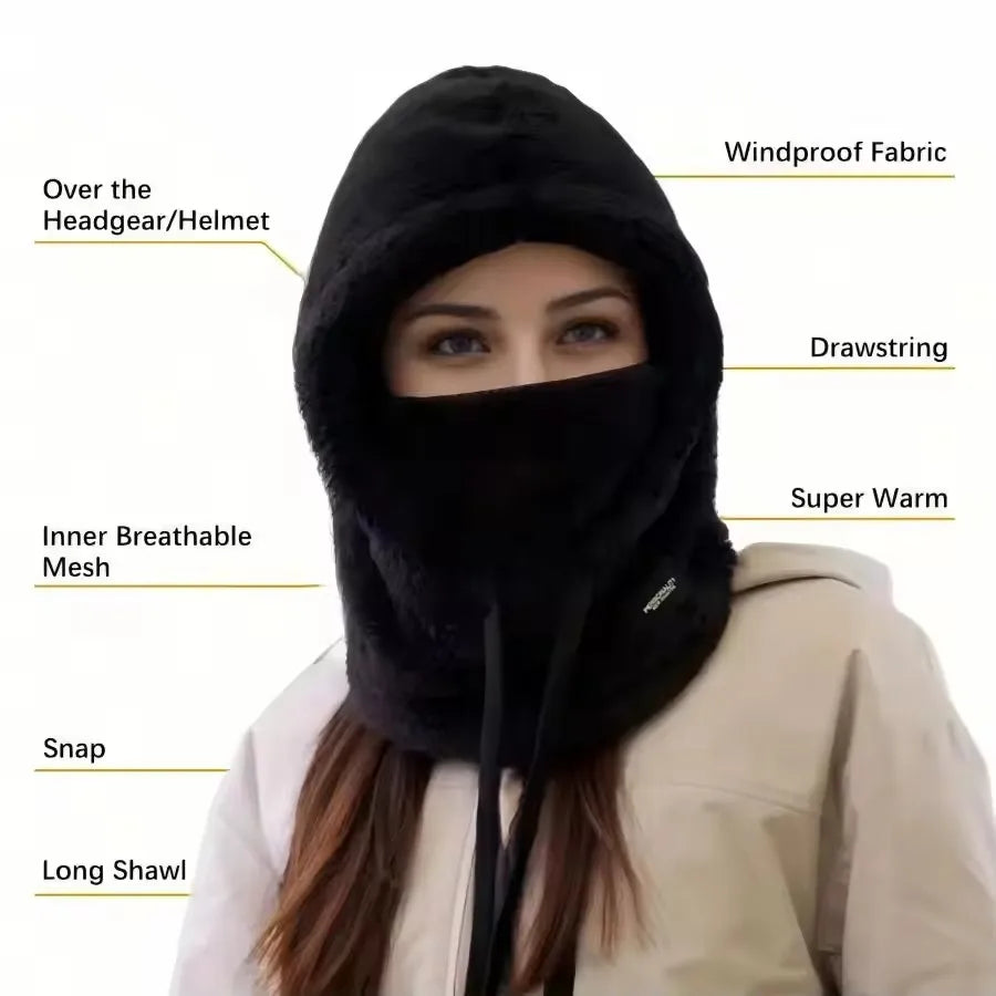 Thermal Windproof Hood Face Cover Adjustable