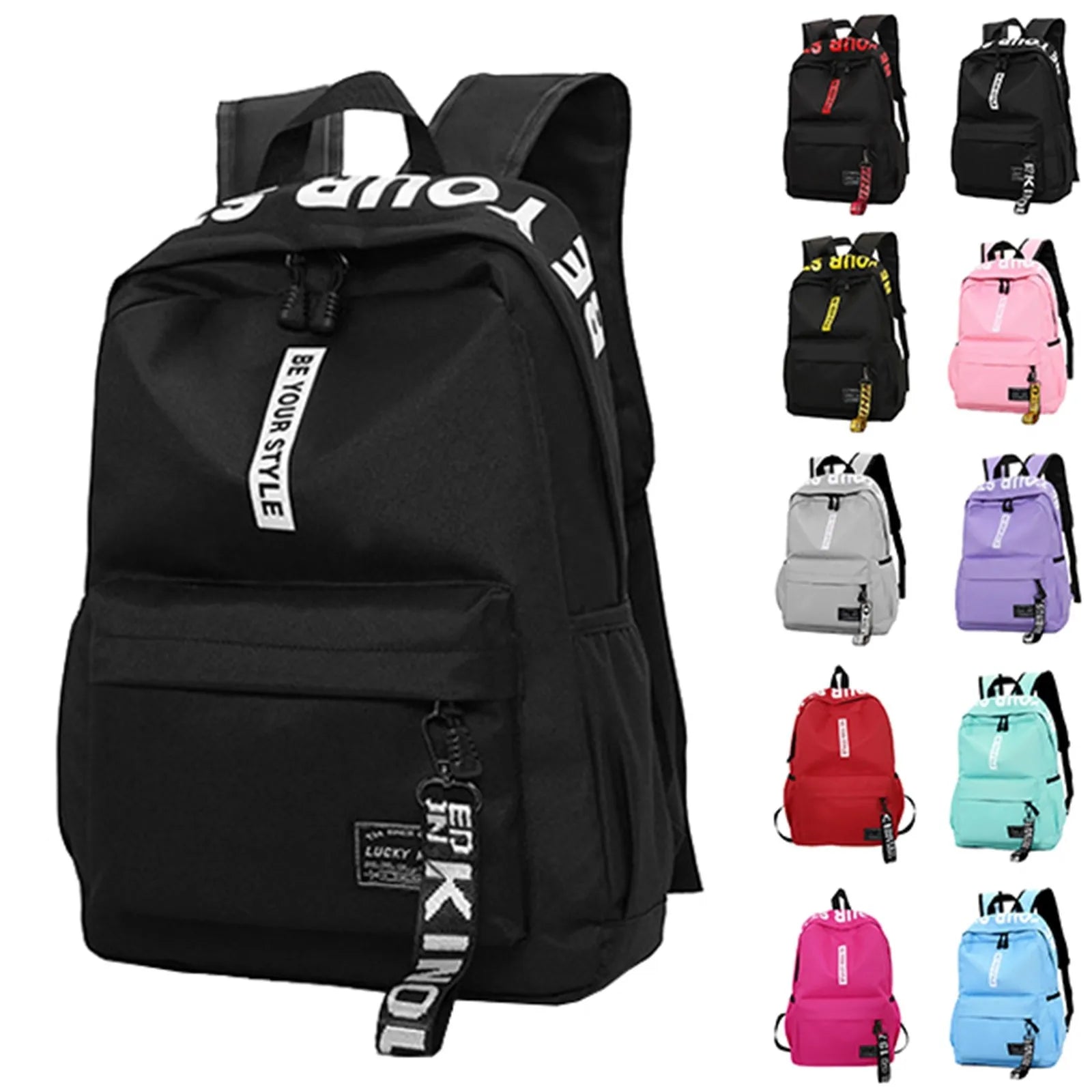 Fashionable Lightweight Backpack – Waterproof Nylon School & Travel Bag