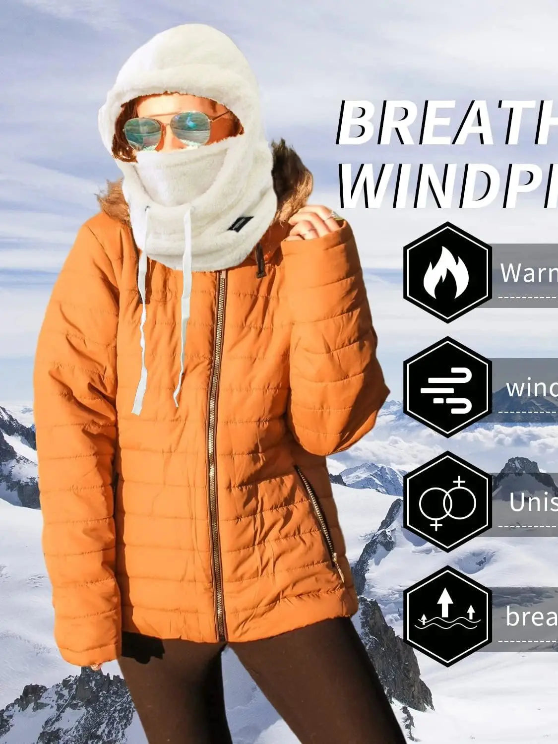 Thermal Windproof Hood Face Cover Adjustable