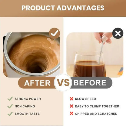 Magnetic Stirring Mug Electric Rechargeable Self Stirring Cup with LCD Thermometer