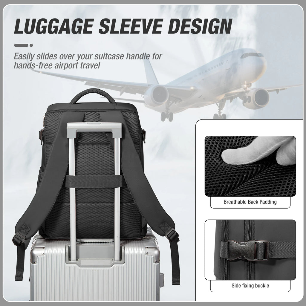 Flight-Ready Travel Backpack with Shoe Compartment