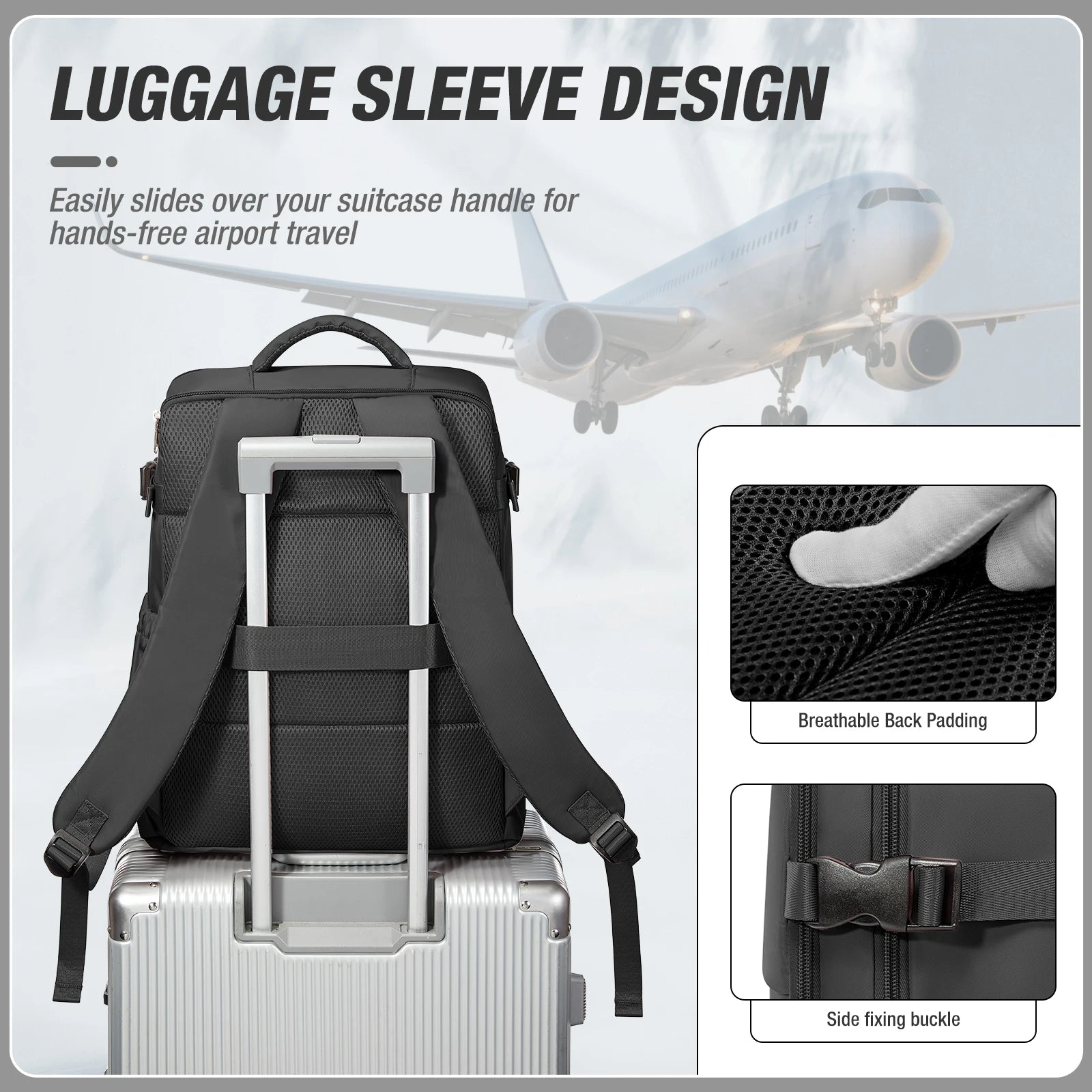 Flight-Ready Travel Backpack with Shoe Compartment