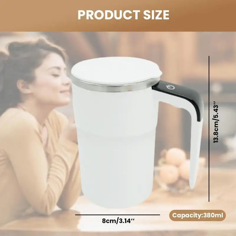 Magnetic Stirring Mug Electric Rechargeable Self Stirring Cup with LCD Thermometer